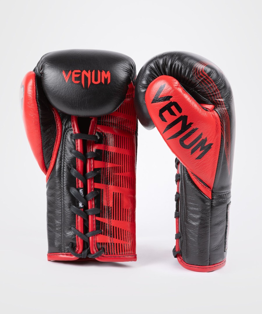 offizielle rws x venum boxhandschuhe mit schnürsenkeln – schwarz