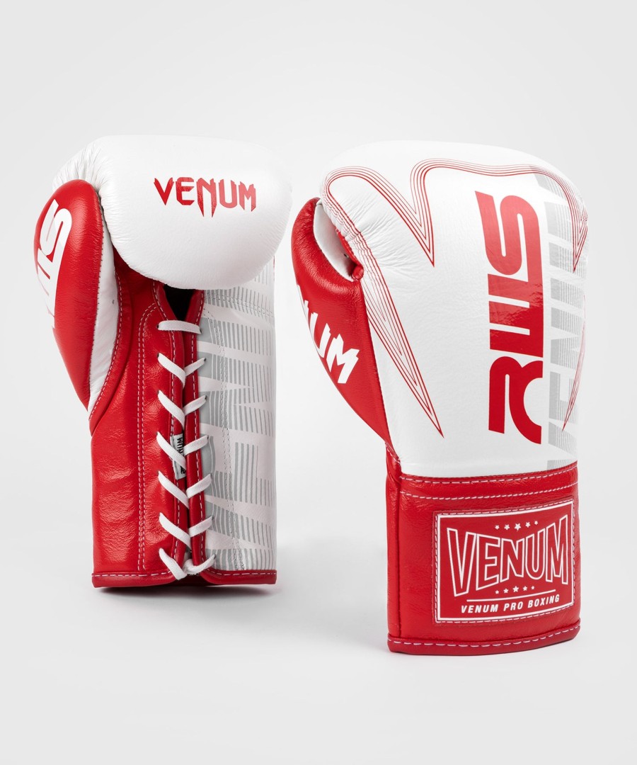 offizielle rws x venum boxhandschuhe mit schnürsenkeln – weiß