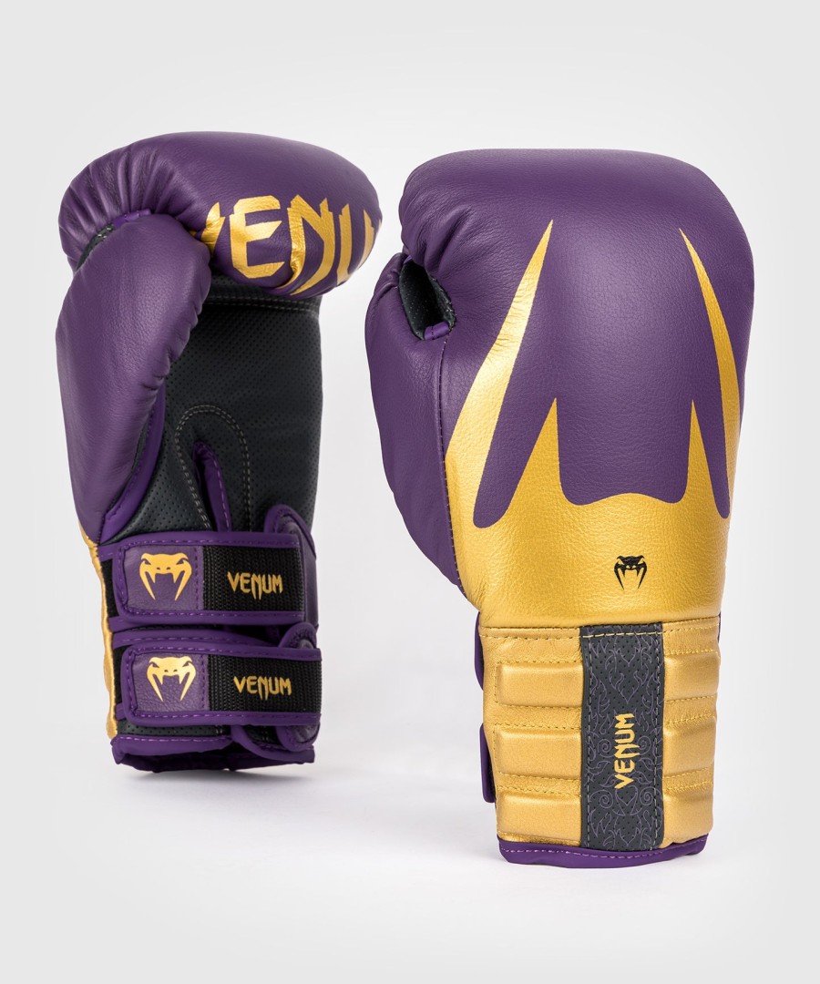 venum reverso boxhandschuhe – dunkelviolettgold