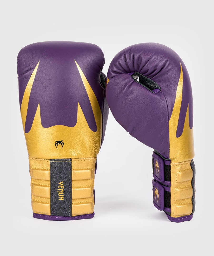 venum reverso boxhandschuhe – dunkelviolettgold