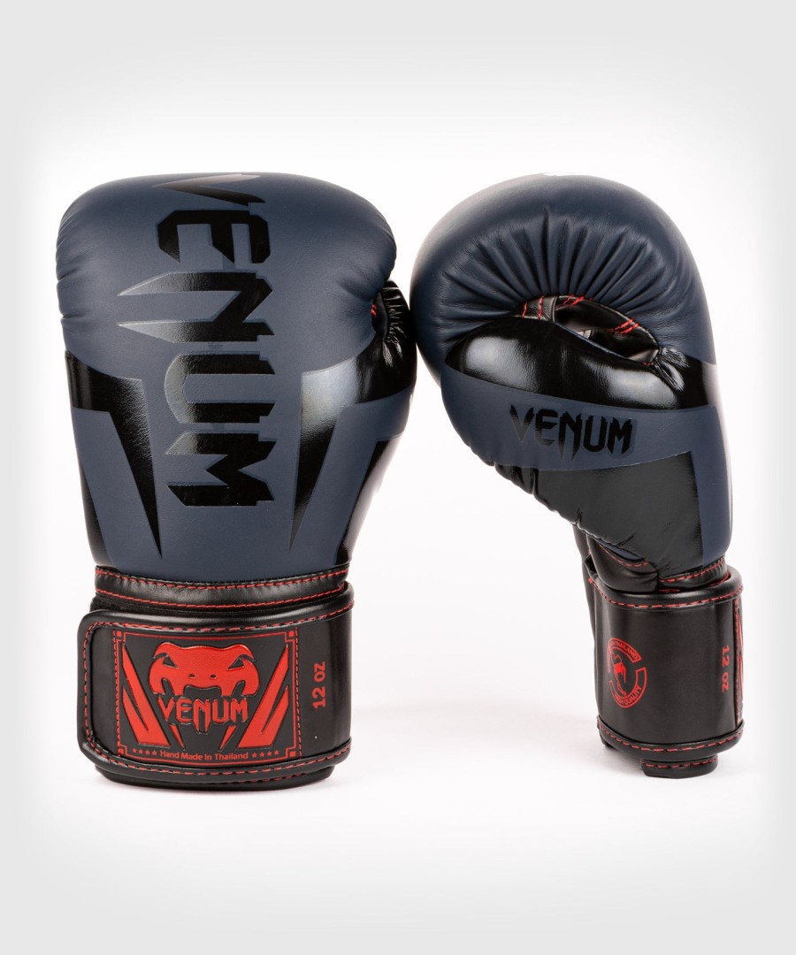 venum elite boxhandschuhe - marineblauschwarz-rot