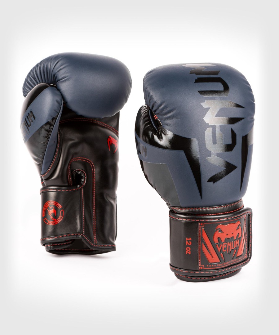 venum elite boxhandschuhe - marineblauschwarz-rot