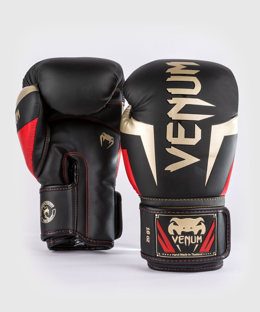 venum elite boxhandschuhe – schwarzgoldrot