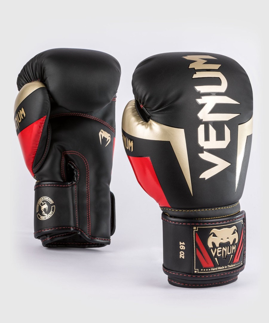 venum elite boxhandschuhe – schwarzgoldrot