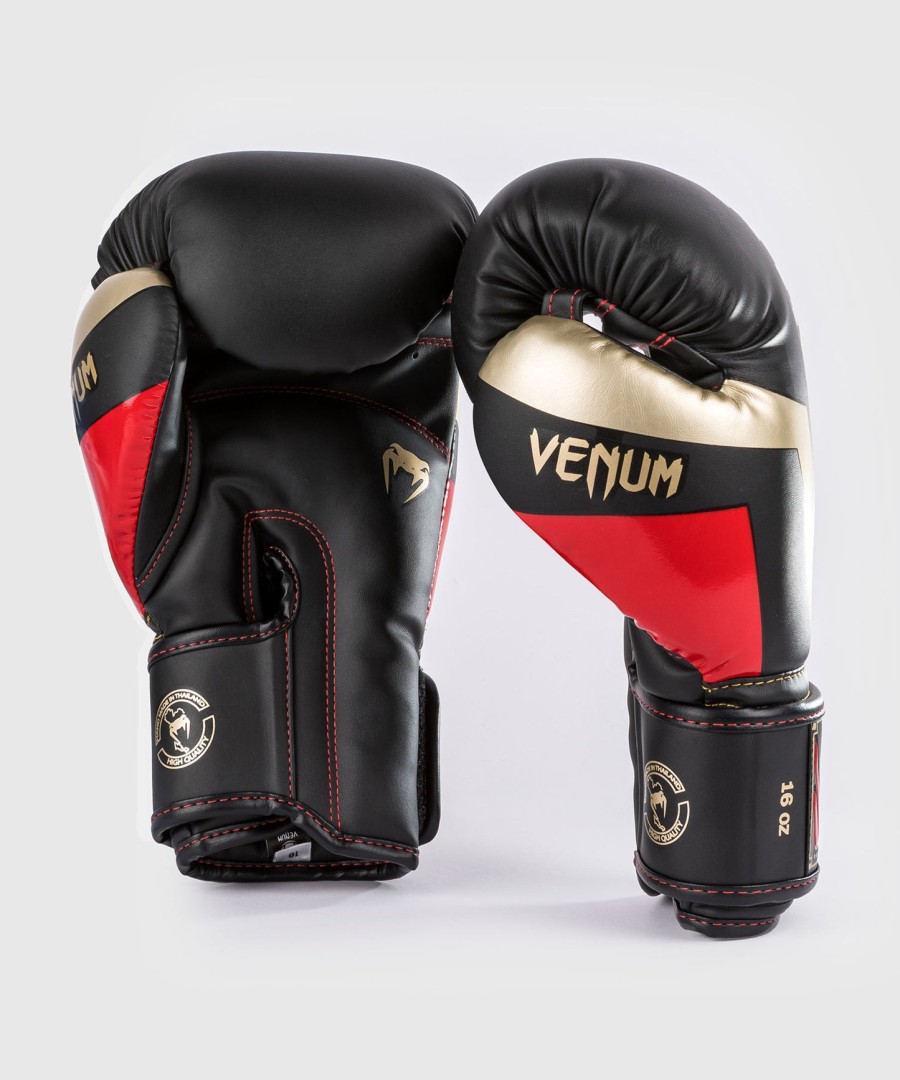 venum elite boxhandschuhe – schwarzgoldrot