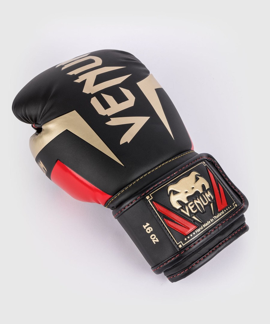 venum elite boxhandschuhe – schwarzgoldrot
