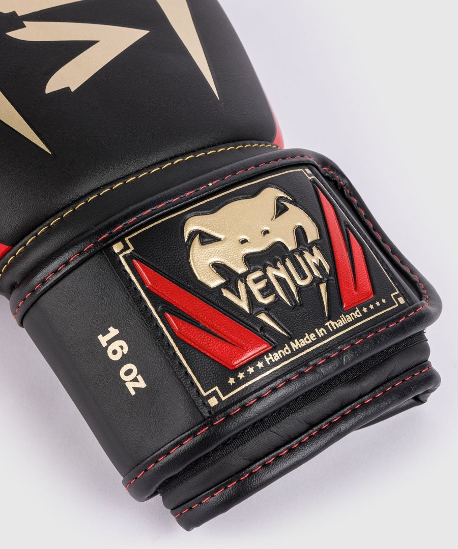 venum elite boxhandschuhe – schwarzgoldrot