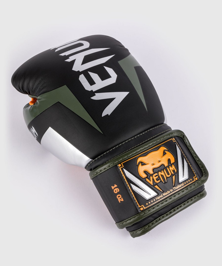 venum elite boxhandschuhe - schwarzsilberkaki