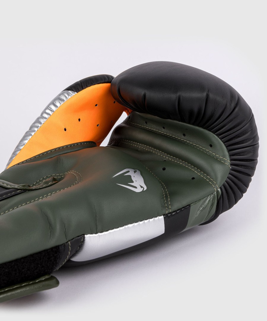 venum elite boxhandschuhe - schwarzsilberkaki