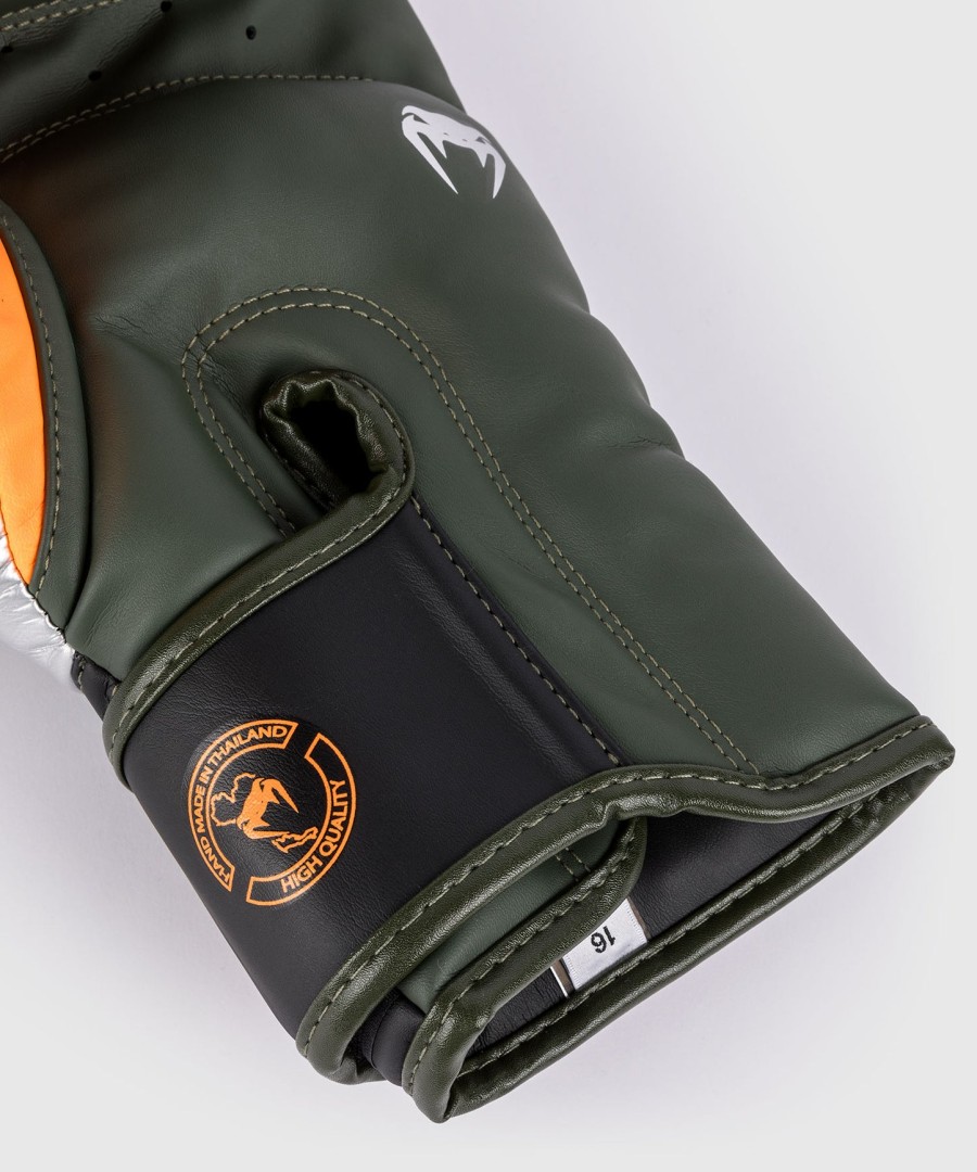 venum elite boxhandschuhe - schwarzsilberkaki