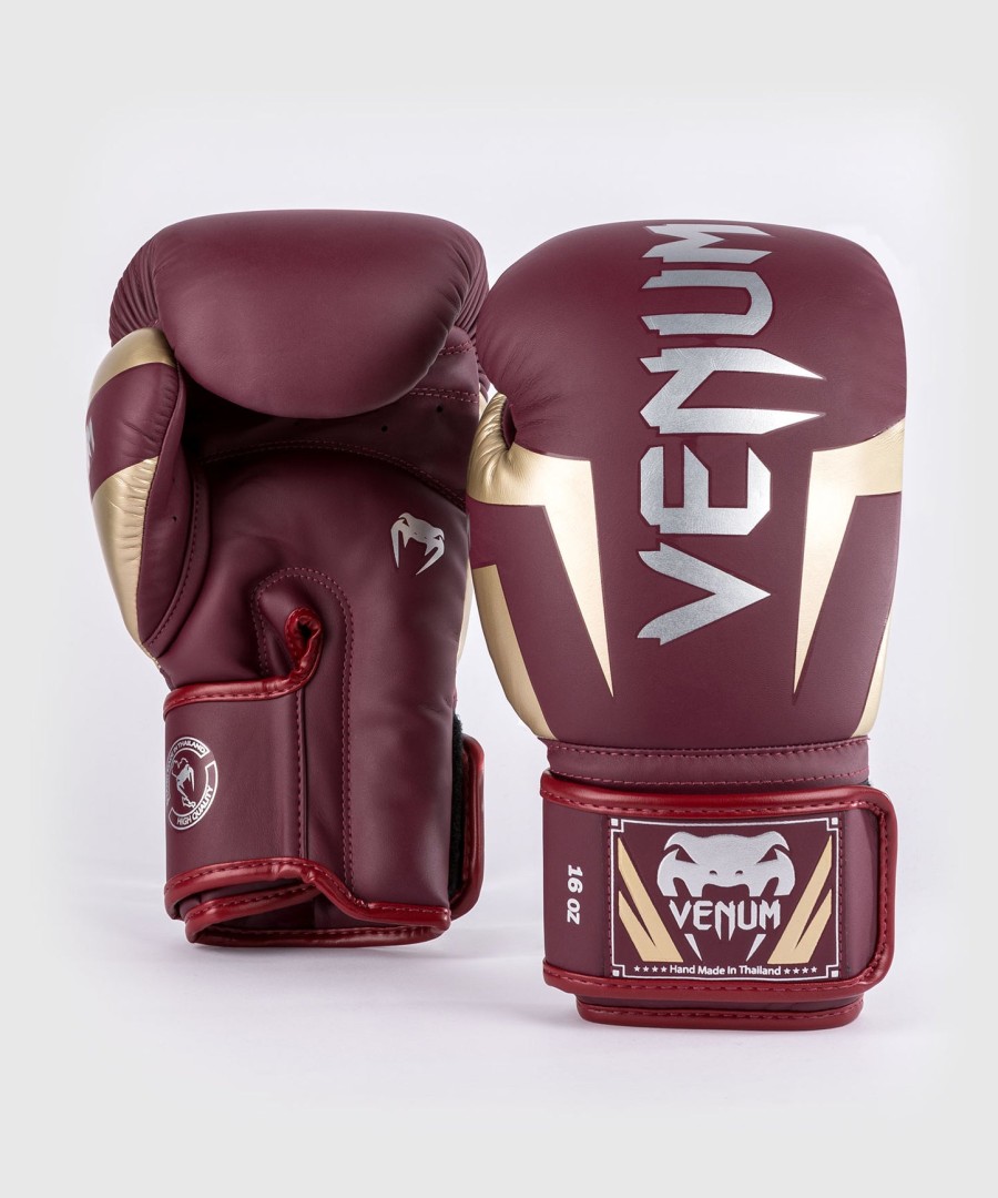 venum elite boxhandschuhe – burgunderrotgold