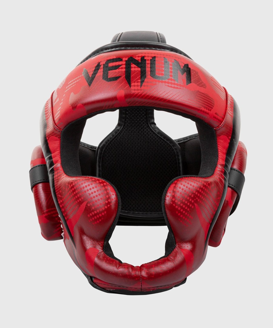 venum elite box-kopfschutz - rotes tarnmuster