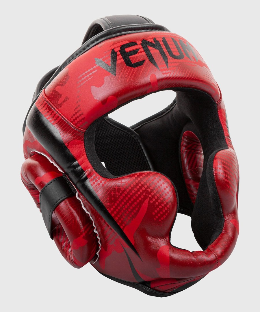 venum elite box-kopfschutz - rotes tarnmuster