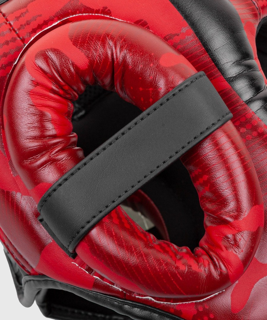 venum elite box-kopfschutz - rotes tarnmuster