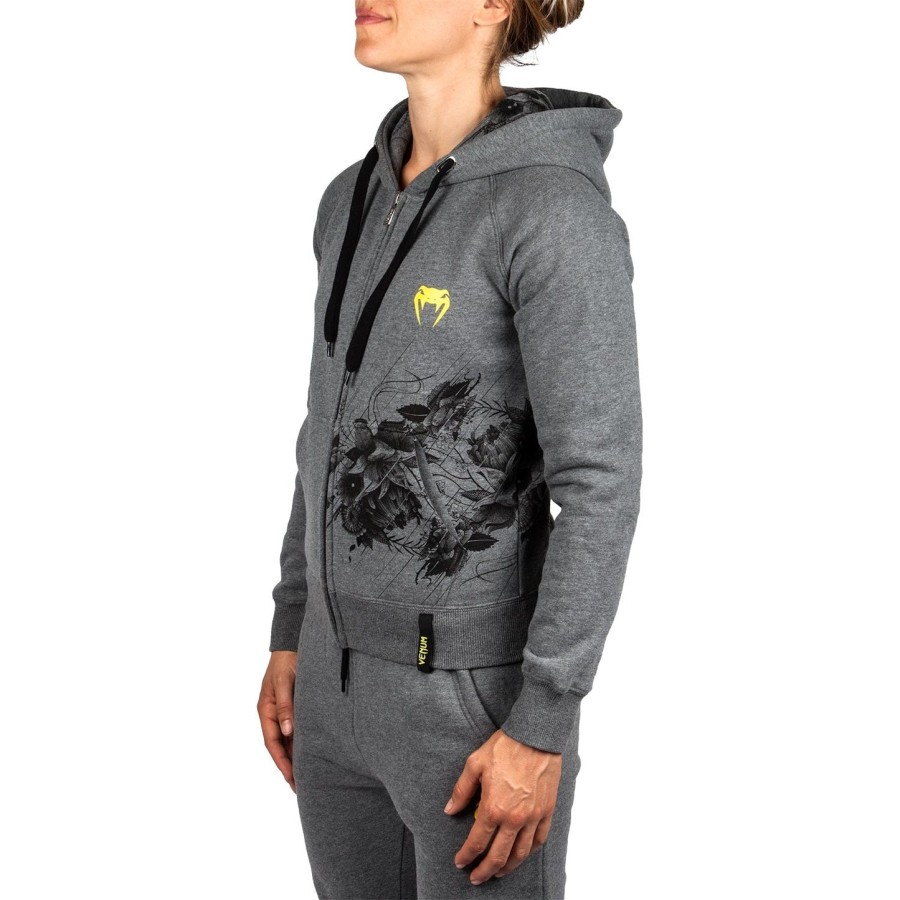 venum hoodie mit blumenmuster – hellgrau – für damen
