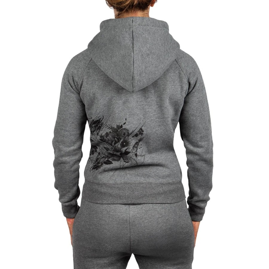 venum hoodie mit blumenmuster – hellgrau – für damen