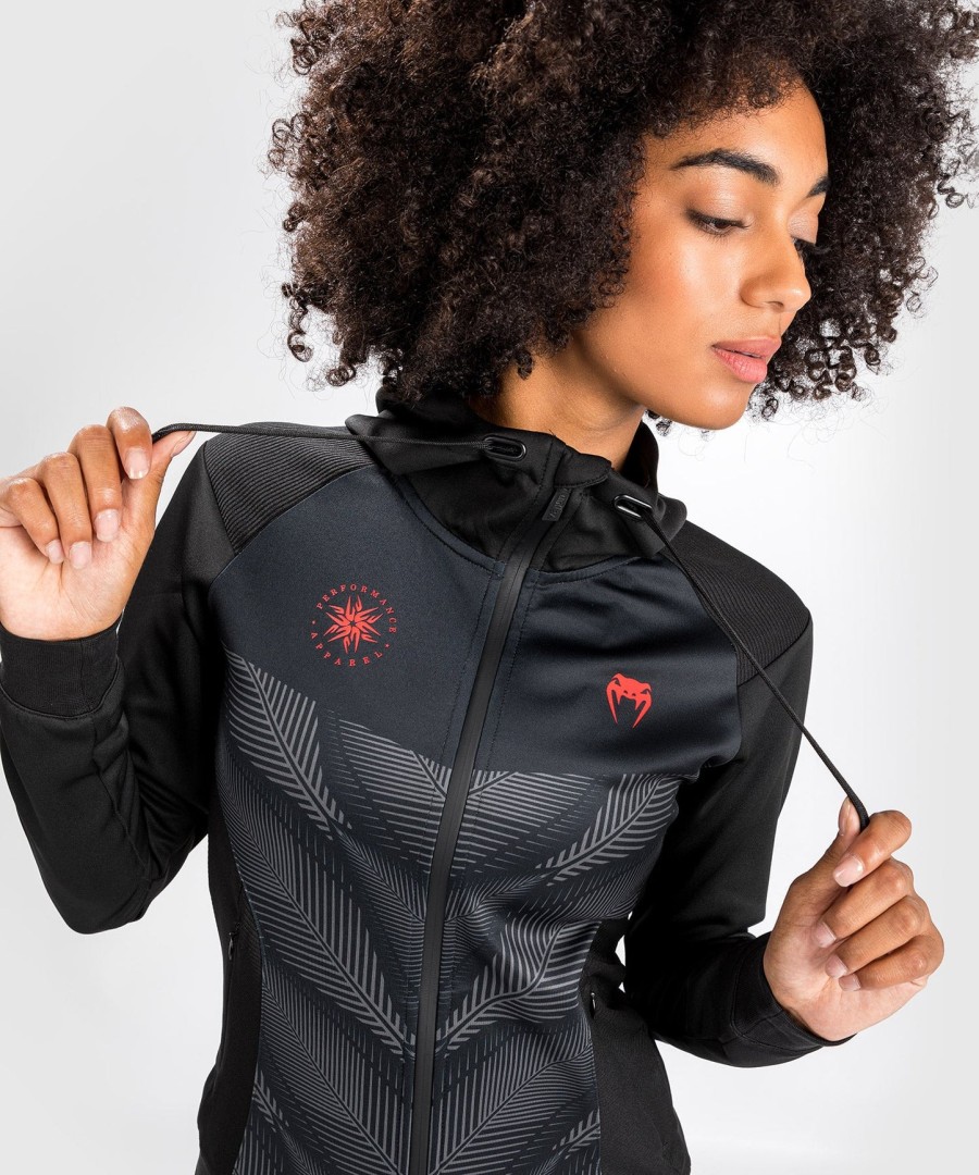 venum phantom hoodie – für damen – schwarzrot