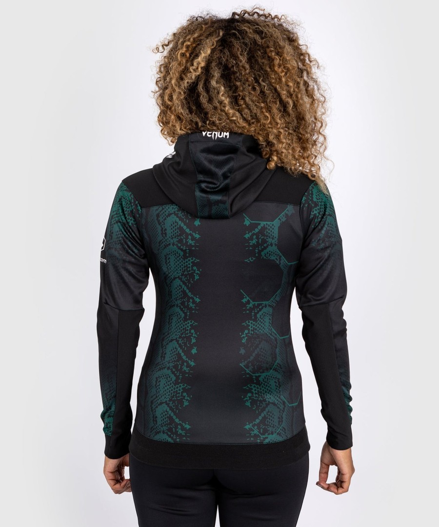 ufc adrenaline by venum authentic fight night damen-einlaufhoodie – smaragdgrüne edition – grünschwarz