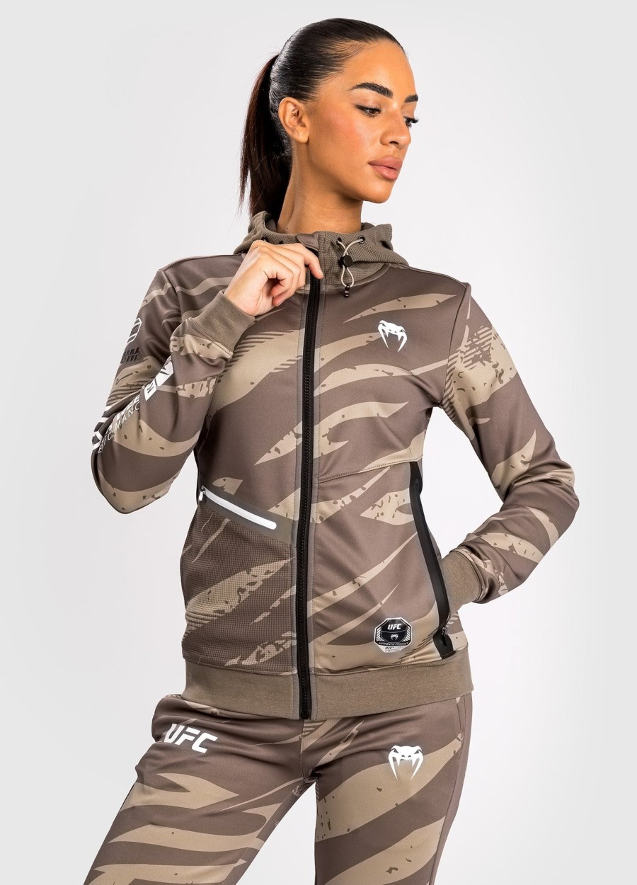 ufc adrenaline by venum fight week damen-kapuzenjacke mit reißverschluss – wüstentarnmuster