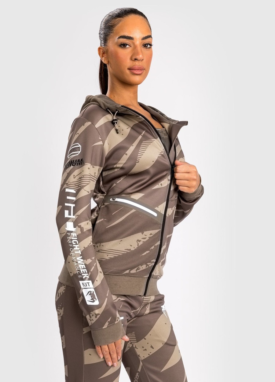 ufc adrenaline by venum fight week damen-kapuzenjacke mit reißverschluss – wüstentarnmuster
