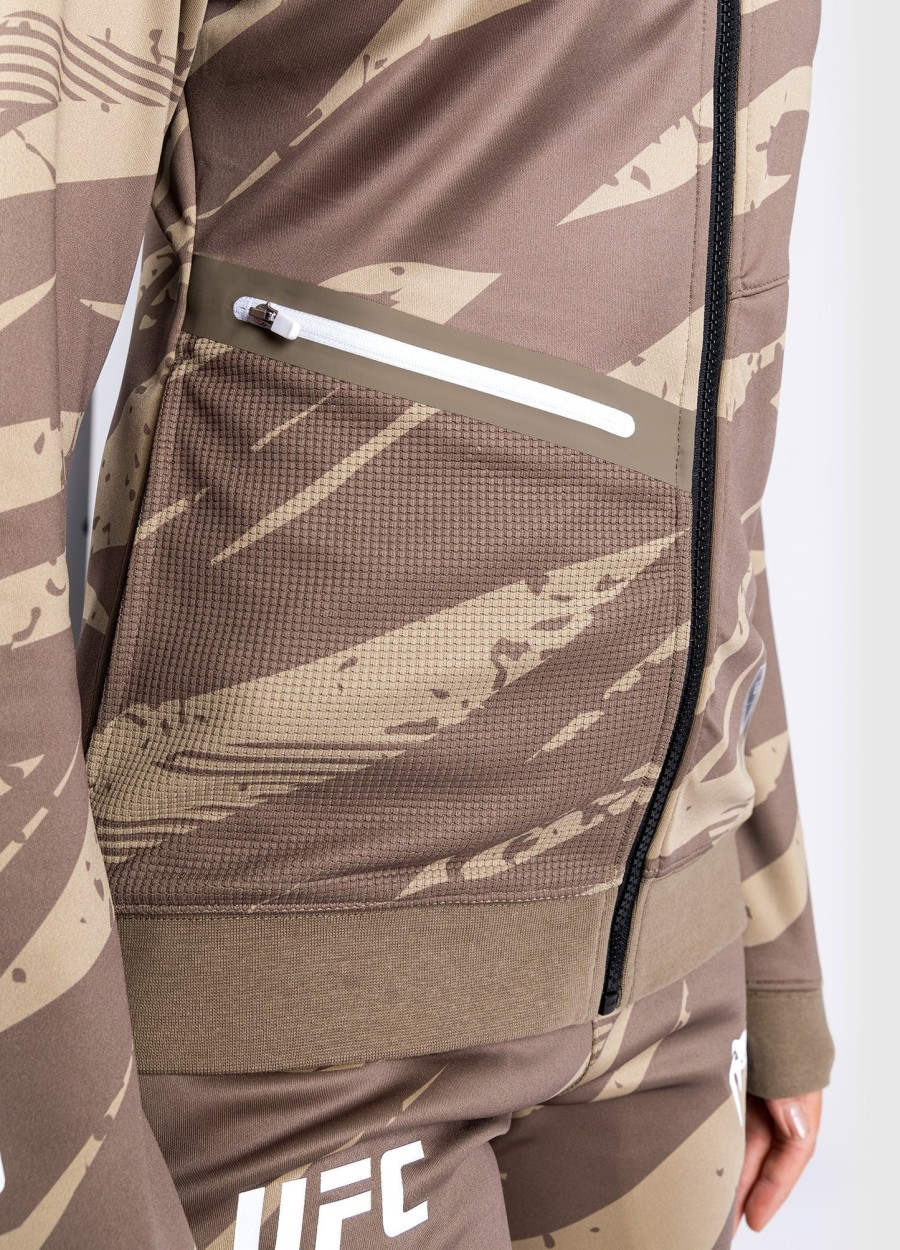 ufc adrenaline by venum fight week damen-kapuzenjacke mit reißverschluss – wüstentarnmuster