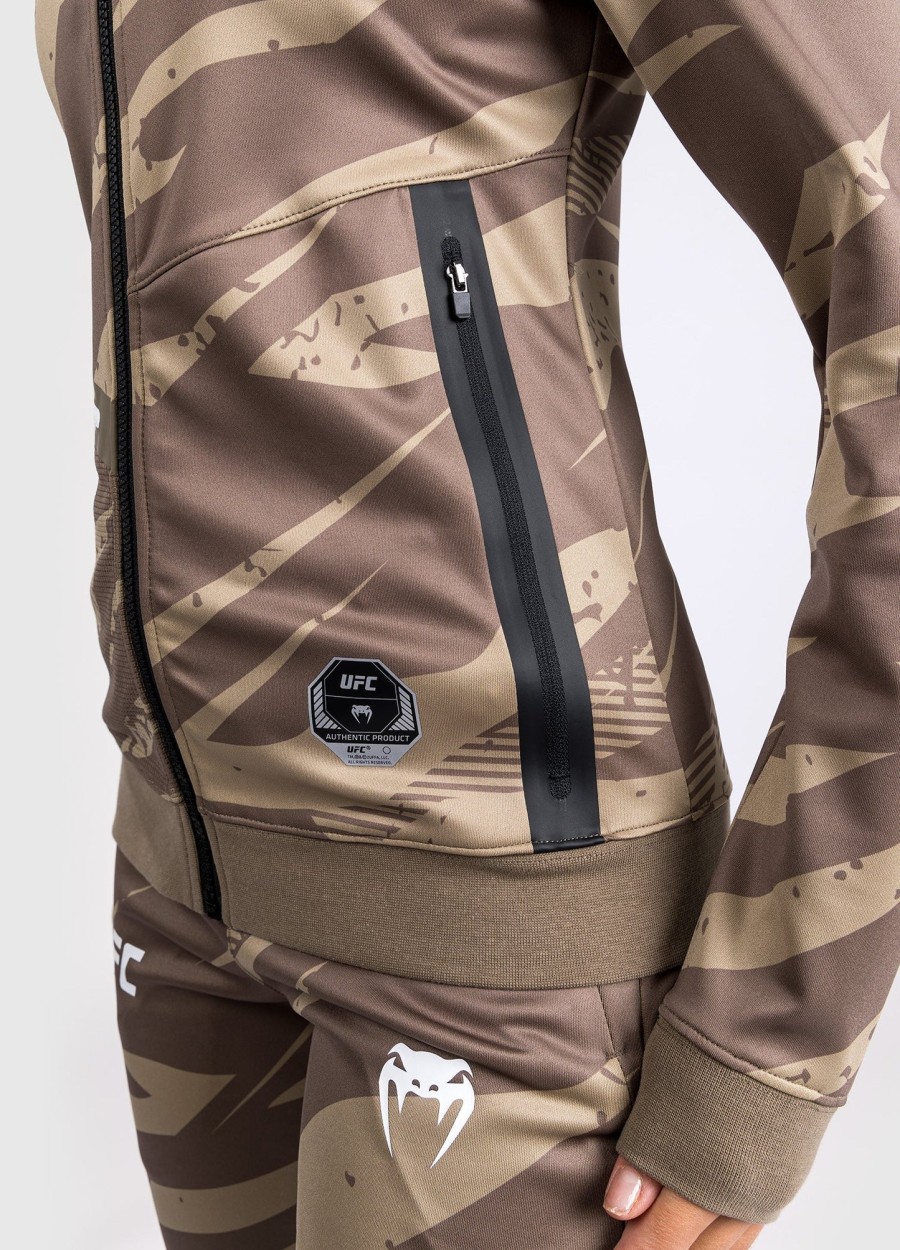 ufc adrenaline by venum fight week damen-kapuzenjacke mit reißverschluss – wüstentarnmuster