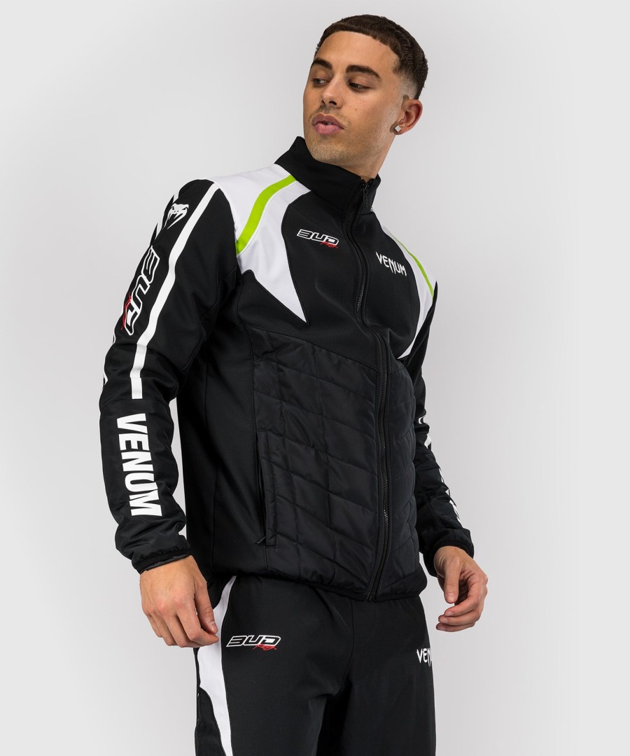 venum x bud racing herrenjacke – schwarzweißhellgrün