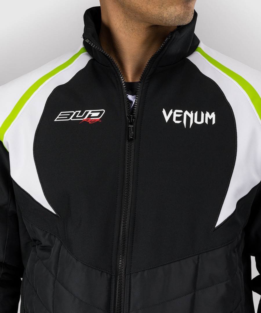 venum x bud racing herrenjacke – schwarzweißhellgrün
