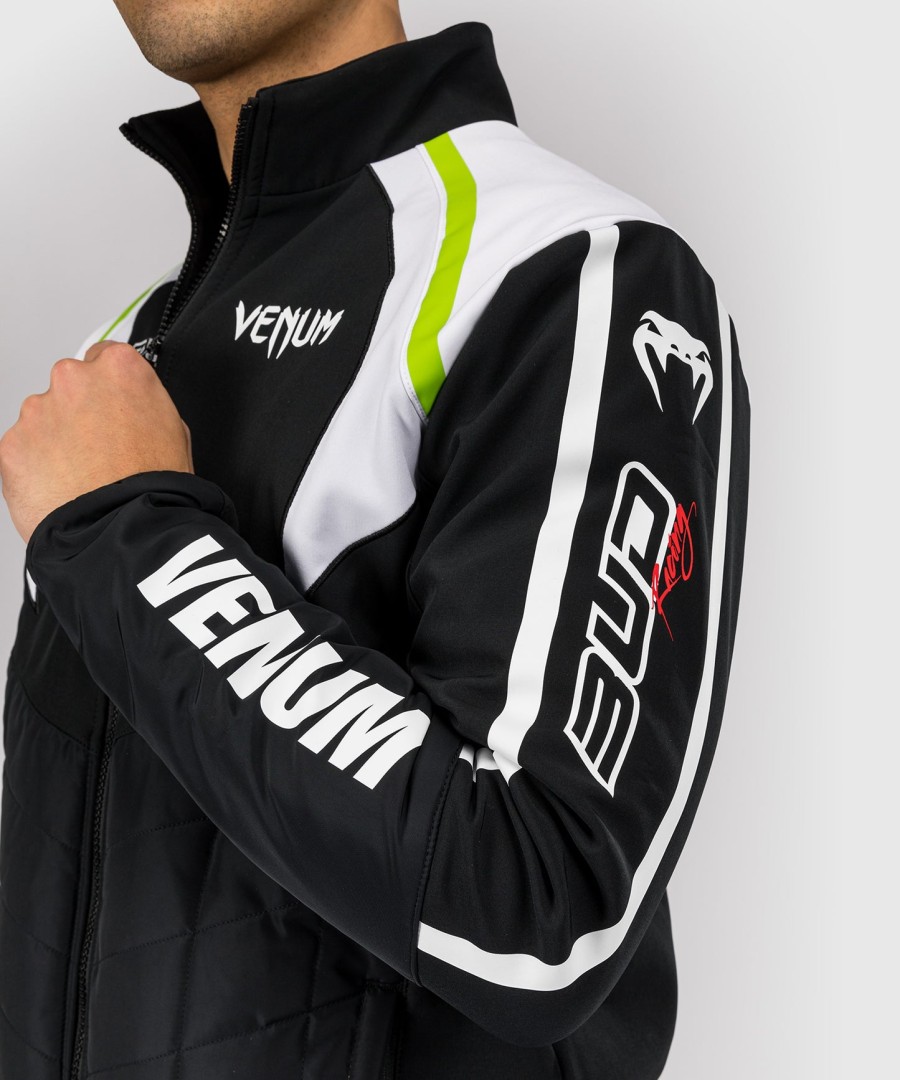 venum x bud racing herrenjacke – schwarzweißhellgrün
