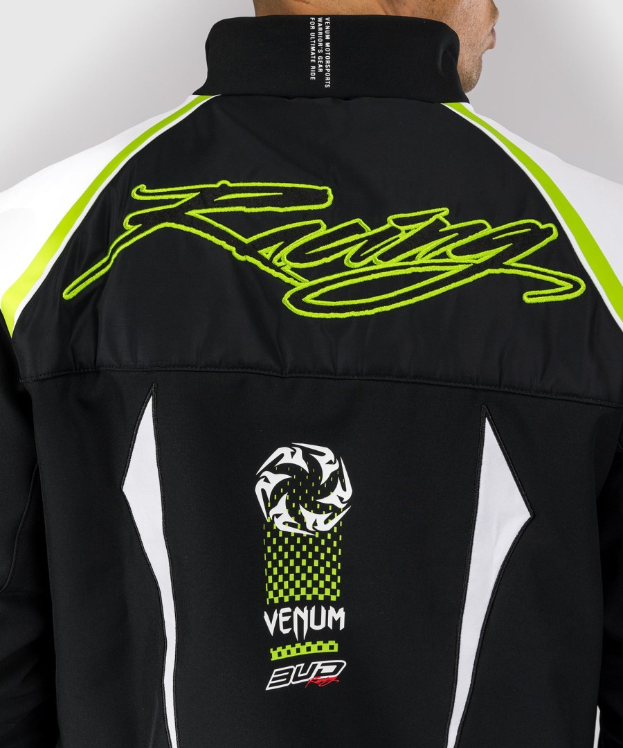 venum x bud racing herrenjacke – schwarzweißhellgrün