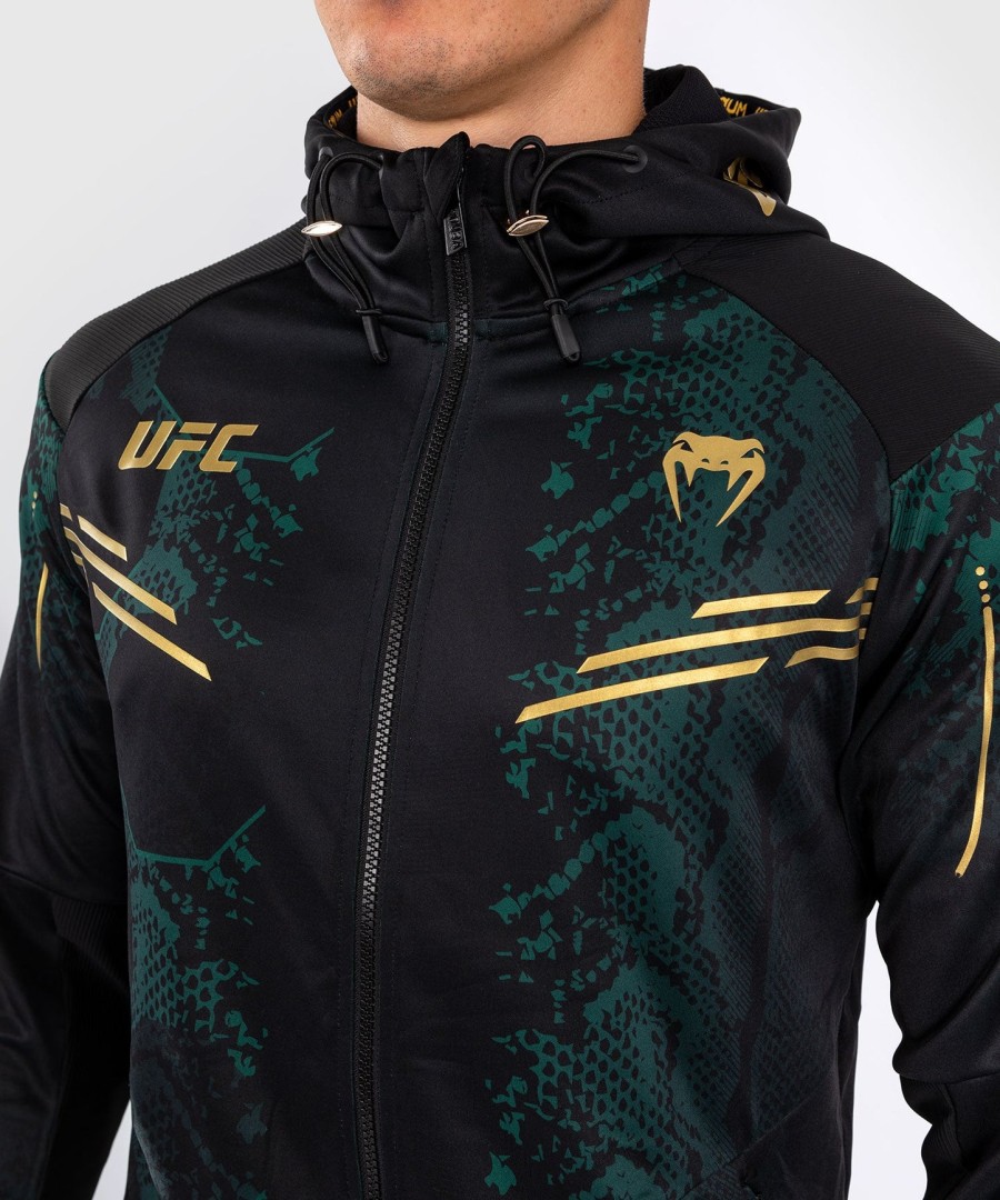 ufc adrenaline by venum authentic fight night herren-einlaufhoodie – smaragd-edition – grünschwarzgold