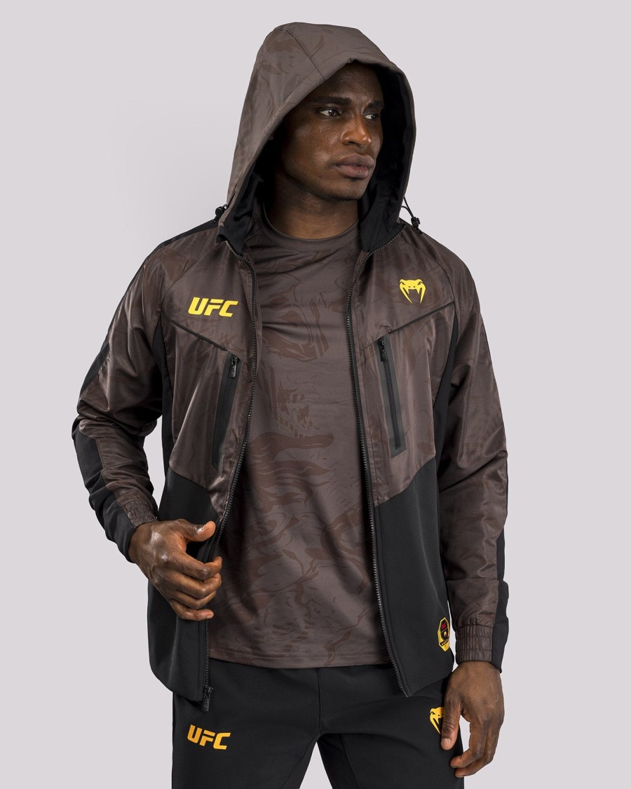 ufc fusion by venum fight week herren-kapuzenjacke mit reißverschluss – erdbraun