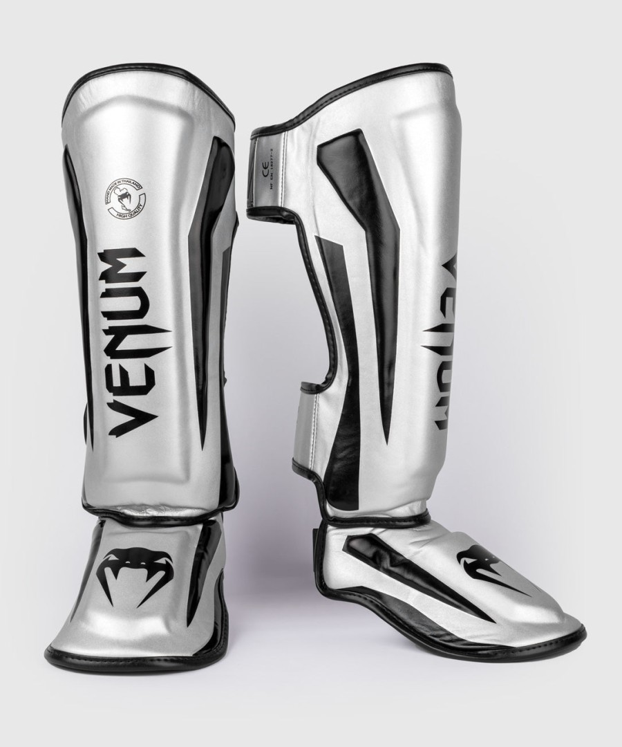 venum elite standup schienbeinschoner - silberschwarz