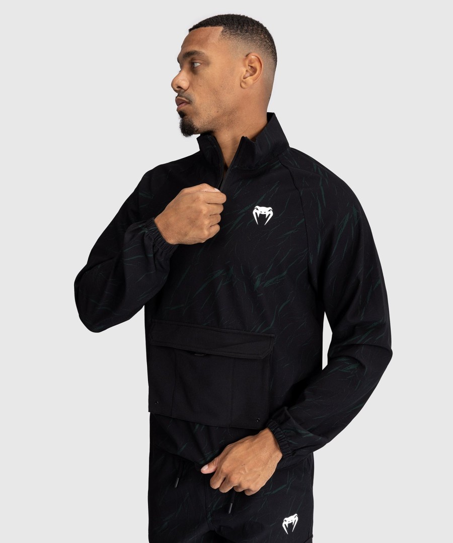 venum trooper herren-jacke mit halbem reißverschluss – schwarzwaldgrün