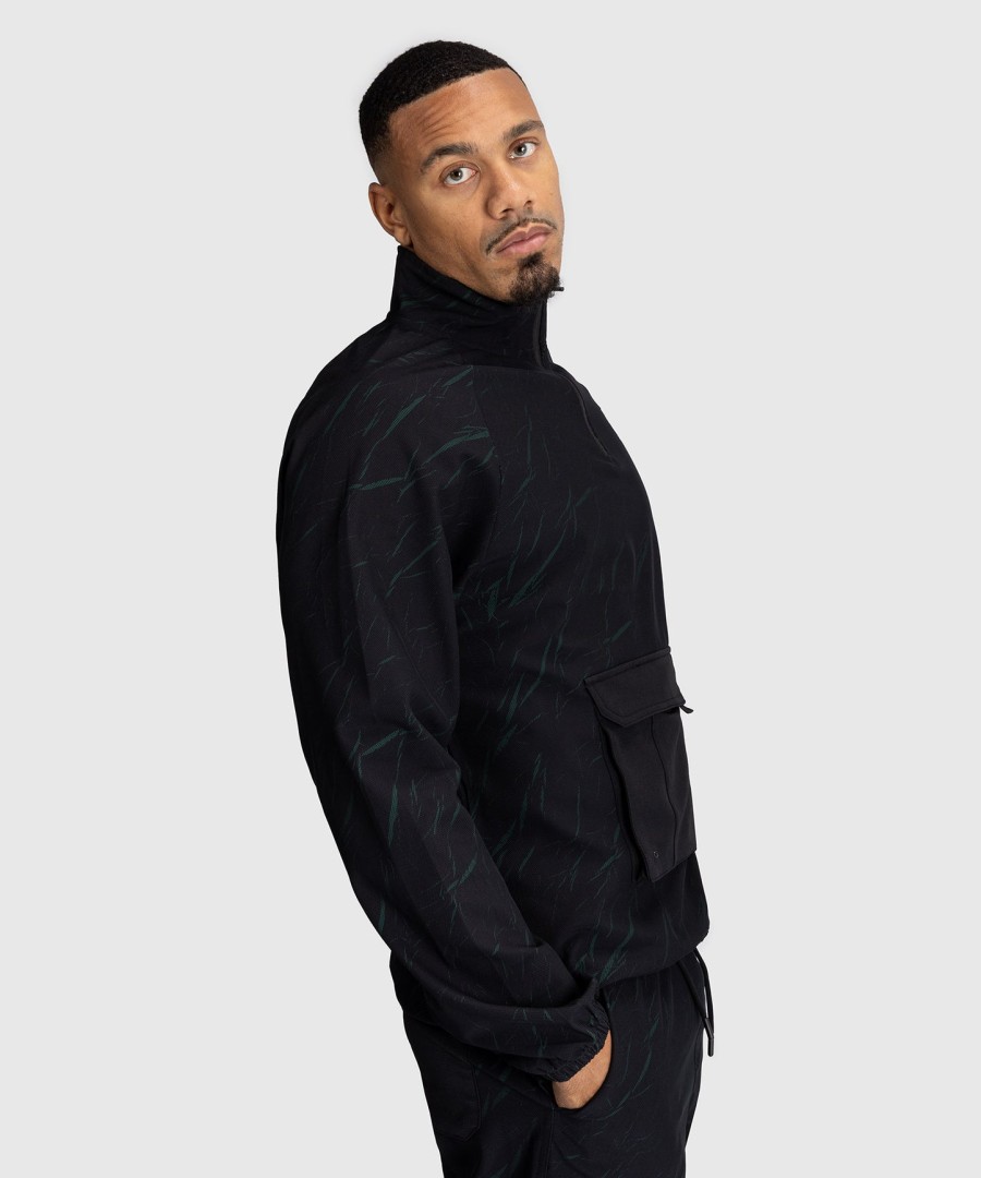 venum trooper herren-jacke mit halbem reißverschluss – schwarzwaldgrün