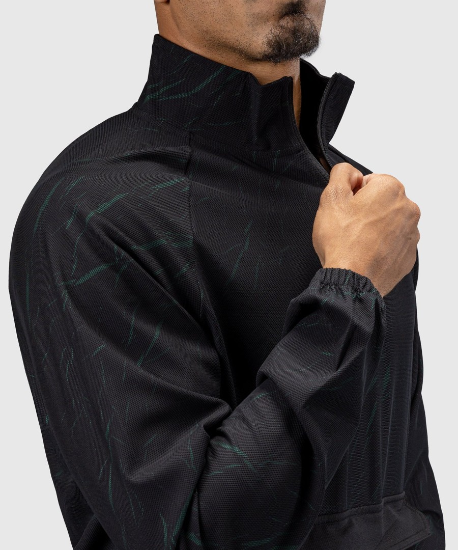 venum trooper herren-jacke mit halbem reißverschluss – schwarzwaldgrün