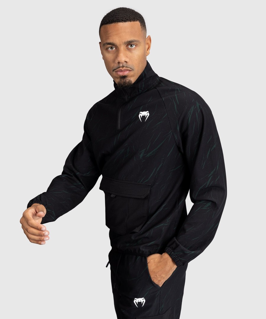 venum trooper herren-jacke mit halbem reißverschluss – schwarzwaldgrün