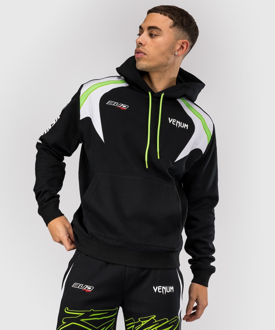venum x bud racing herren-hoodie – schwarzweißhellgrün