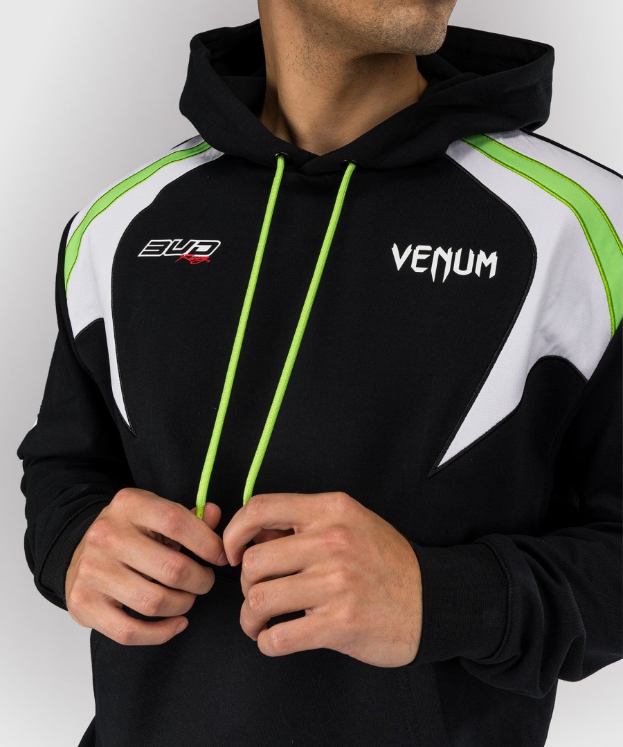 venum x bud racing herren-hoodie – schwarzweißhellgrün