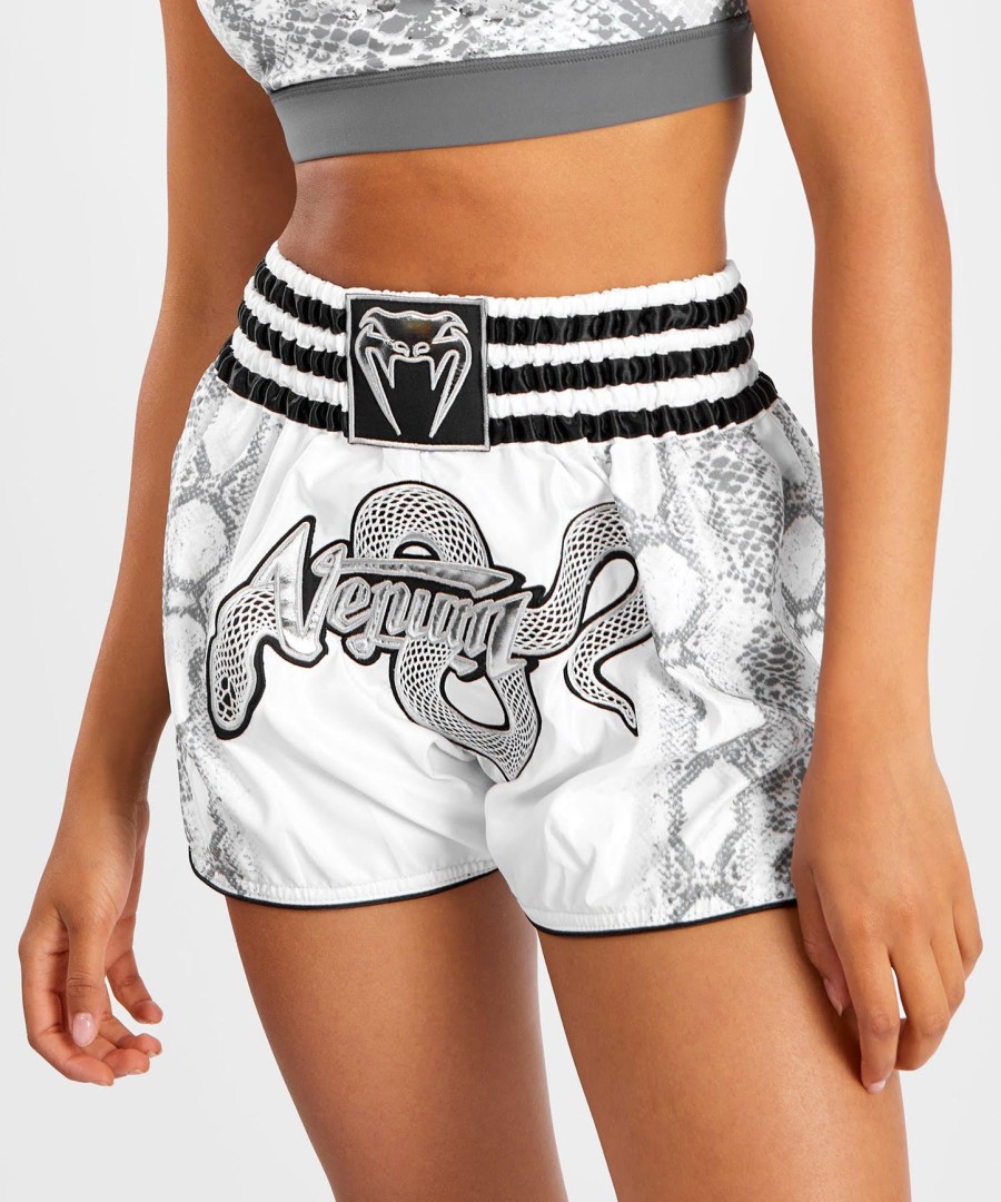 venum white snake short muay thai für frauen - weiß
