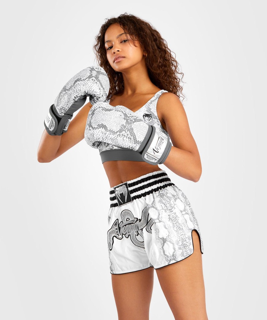 venum white snake short muay thai für frauen - weiß