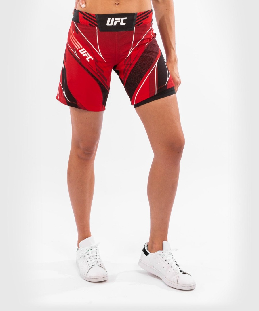 ufc venum authentic fight night damenshorts – lange passform – rot