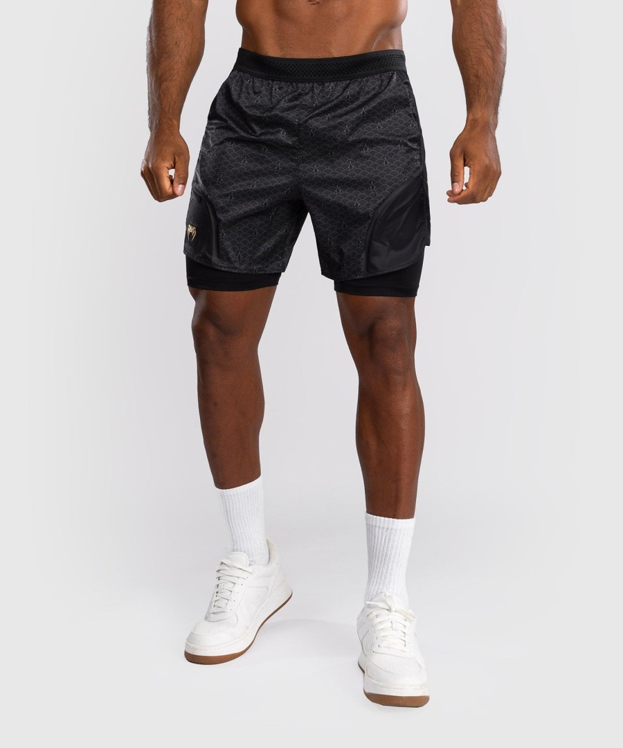 venum x assassin creed shadows trainingsshorts – schwarzgold