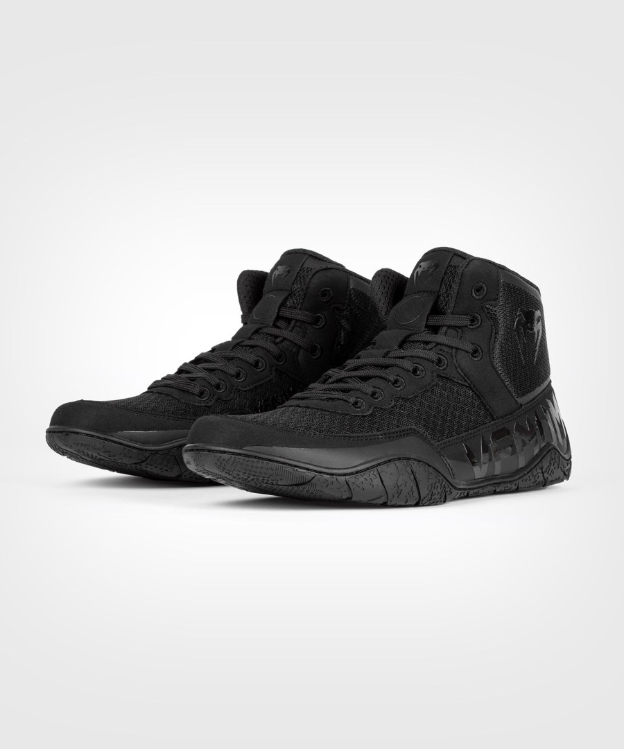 venum elite wrestlingschuhe - schwarzschwarz