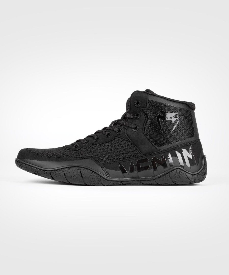 venum elite wrestlingschuhe - schwarzschwarz