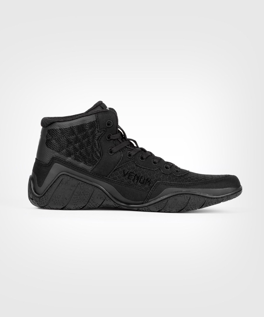 venum elite wrestlingschuhe - schwarzschwarz