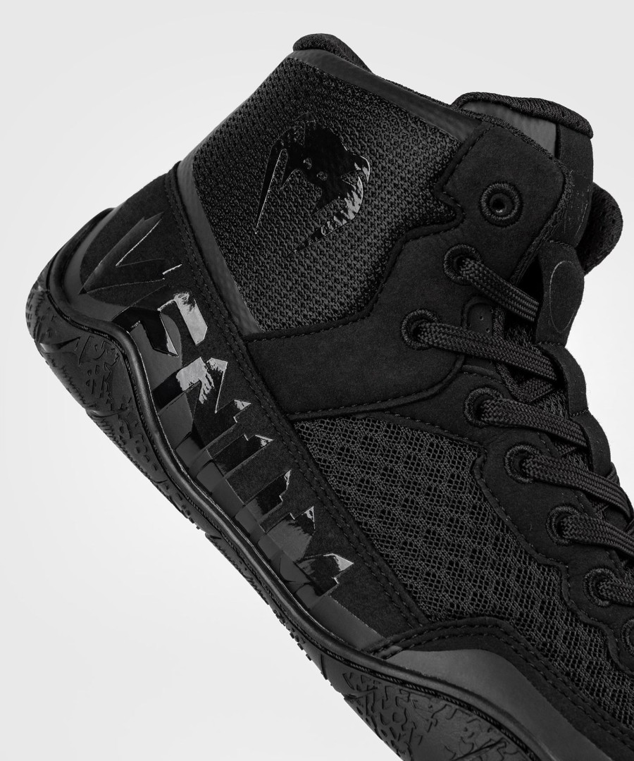 venum elite wrestlingschuhe - schwarzschwarz