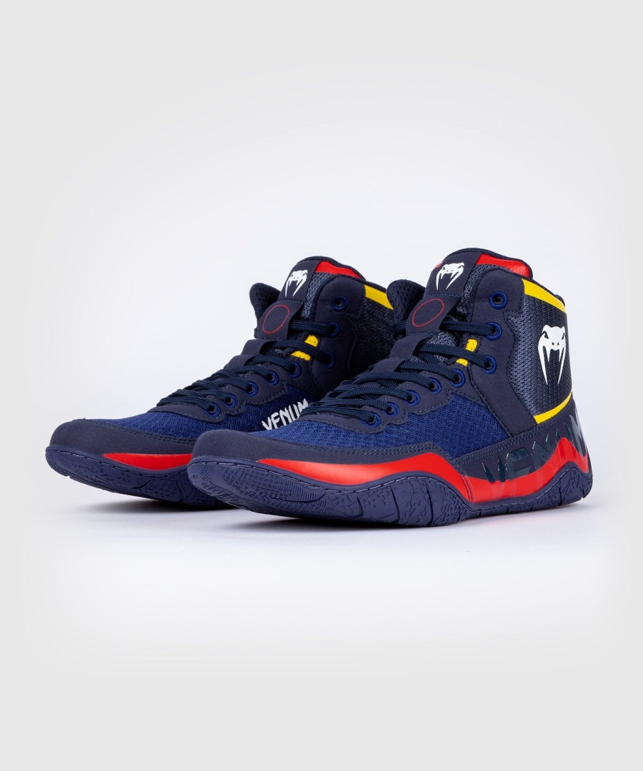 venum elite wrestlingschuhe - blaugelb