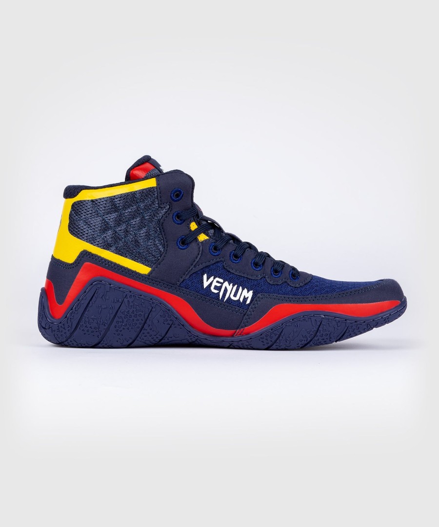 venum elite wrestlingschuhe - blaugelb
