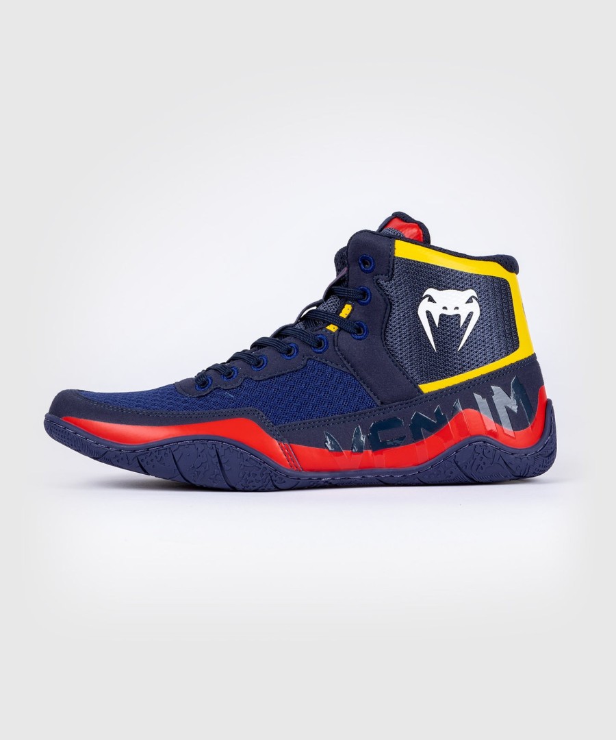 venum elite wrestlingschuhe - blaugelb